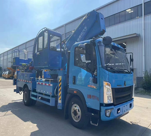 howo aerial working platform truck straight boom