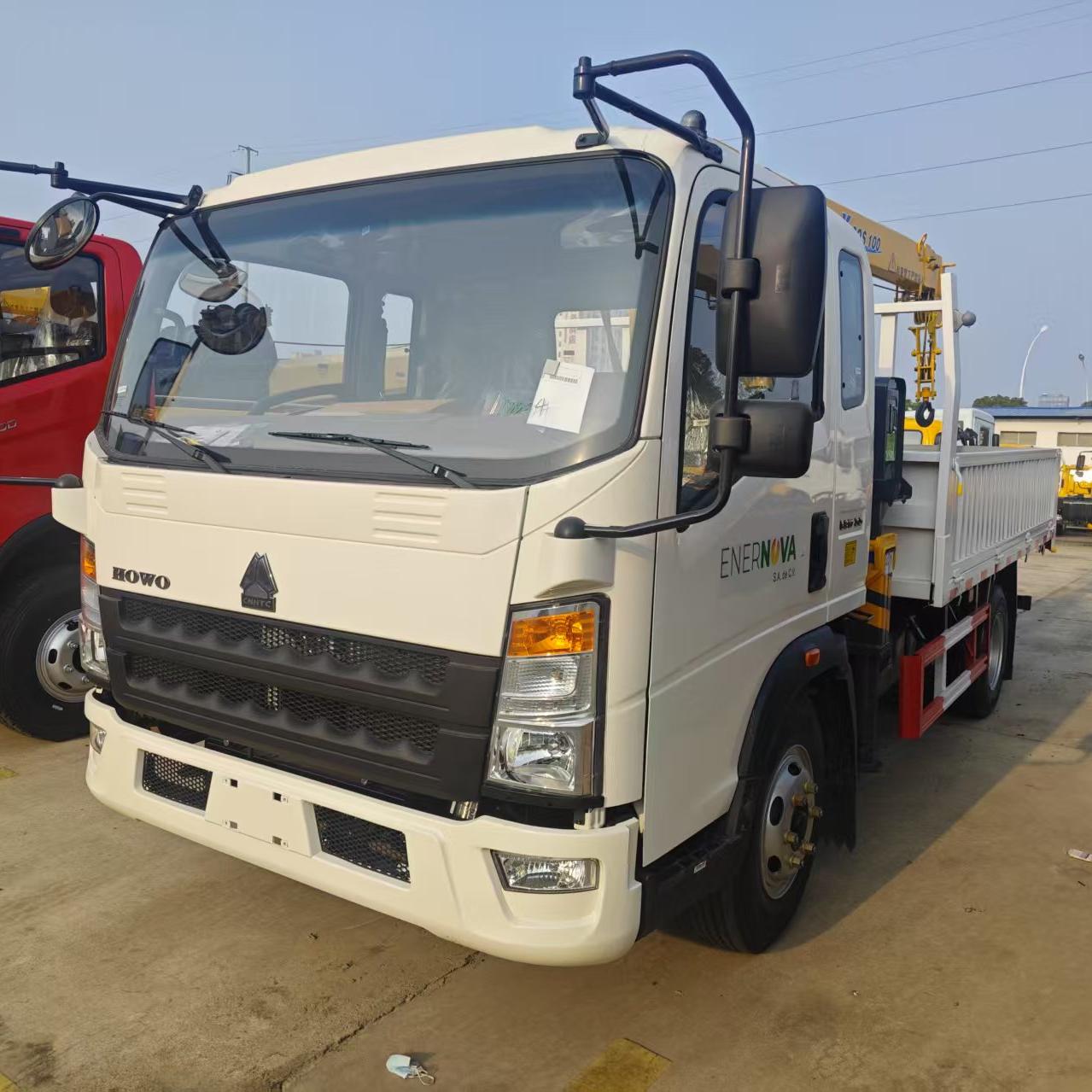 howo 5ton xcmg truck mounted crane mounted bucket