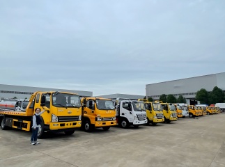 flatbed  tow truck wrecker testing before shipping