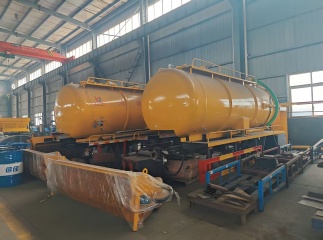 sewage truck testing before shipping